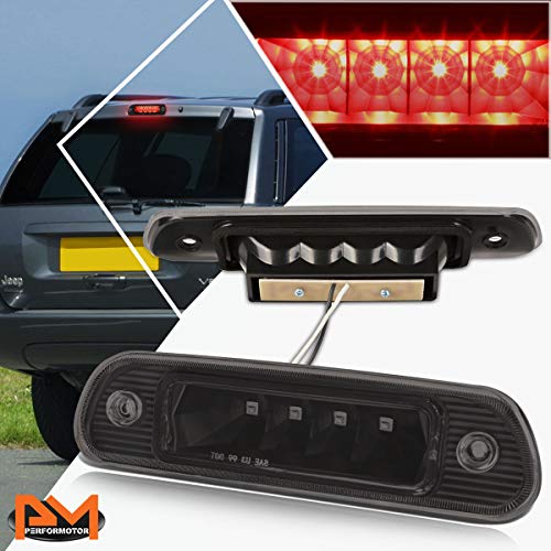 PM PERFORMOTOR LED 3rd Third Brake Light High Mount Stop Light Compatible with Jeep Grand Cherokee 99-04,Black Housing/Smoked Lens