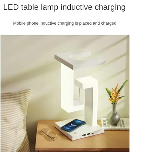 Miniatura 6 de Lámpara de mesa de carga inalámbrica 2 en 1 lámpara de mesa de suspensión protección ocular LED luz nocturna con teléfono celular carga inalámbrica