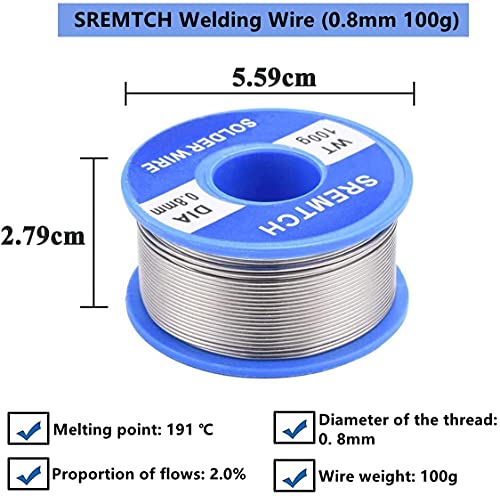 SREMTCH Soldeerbout Set, 60W 220V Soldeerbout Set met Instelbare Temperatuur, 5 Stuks Verschillende Tips, Houder, Soldeerdraad Voor Verschillend Gerepareerd Gebruik - Afbeelding 4
