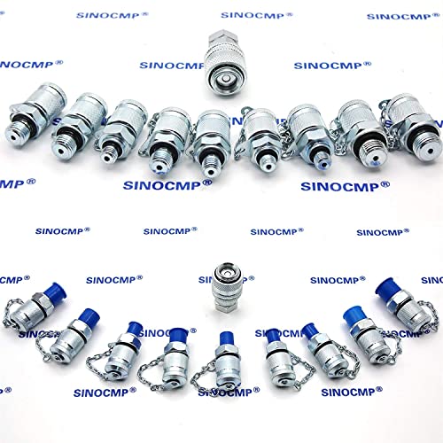 Hydraulic Pressure Gauges Kit - Sinocmp Upgraded Version Excavator Hydraulic Gauge Kit, 10 Couplings, 3 160Cm Long Test Hoses And 4 Pressure Gauges, Lightweight Black Plastic Box 3Kg, 2 Year Warranty #TOP7