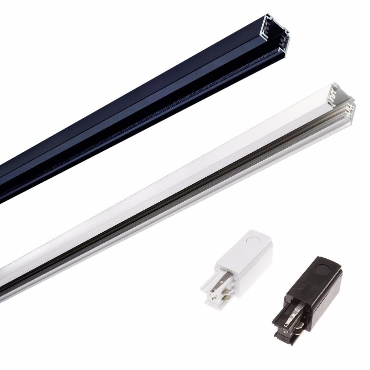 Riel trifásico para focos LED, 1 m, color blanco