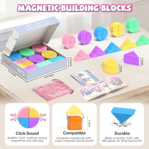 Image of 40Pcs Magnetic Blocks,Montessori STEM Toys, Ideal Gifts for Kids Ages 3+