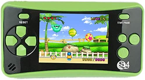 QINGSHE QS-4 Console di Gioco Portatili, Console di Gioco Retro FC Game Console 2.5 Pollici TFT Schermo 182 Retrò Classico Giochi, Arcade TV Videogiochi, Regalo di compleanno per Bambini (Verde)