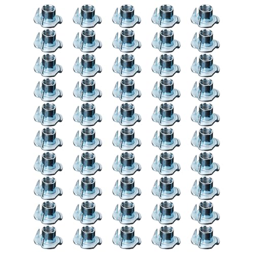 SEIWEI 50pcs T-Nuts M8x11 Zinc-Plated Steel, 0.43