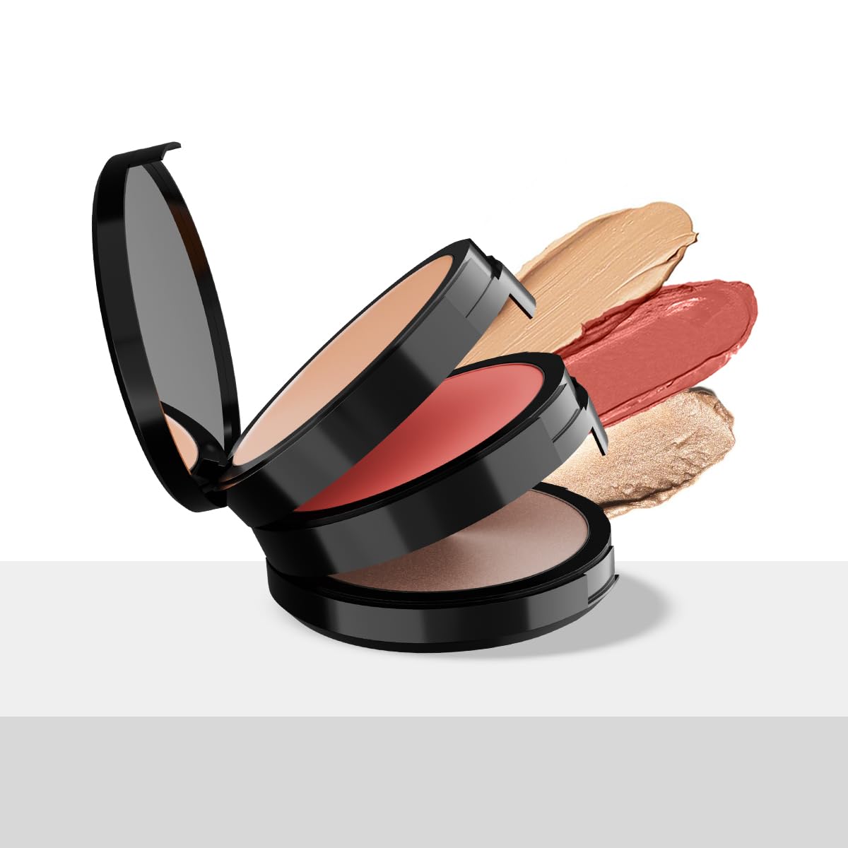 Staze 9to9 Triple Treat Stacked Face Palette 01 Main Character | Blush, Concealer & Highlighter | 3-in-1 Makeup Kit for All Skin Types, Travel-Friendly