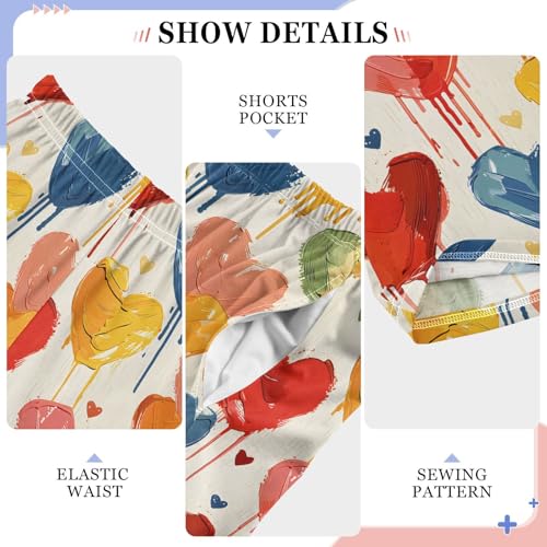 Pajama Pants Love Hearts Painting PJ Bottoms Sleepwear Lounge Sleep Pant with Pockets4