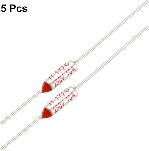 Miniatura 3 de uxcell 5 unids RY TF 341.6 °F corte térmico fusible AC 250V 10A tono rojo plateado