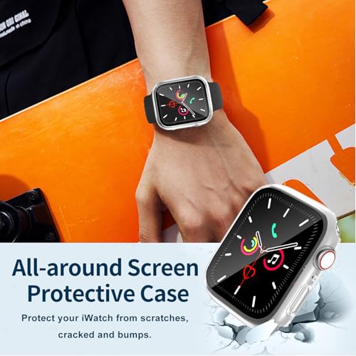 Image of Waterproof Case for Apple Watch Series SE2 SE 6 5 4 40mm, Built-in Screen Protector with Tempered Glass [Touch Sensitive] Cover for iWatch S6 /S5 /S4 /SE 40mm, Clear