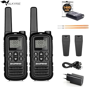 Valkyrie PMR Baofeng 2’li El Telsizi Seti – Lisanssız Kullanım, 22 Kanal, LED Fenerli, USB-C Şarj