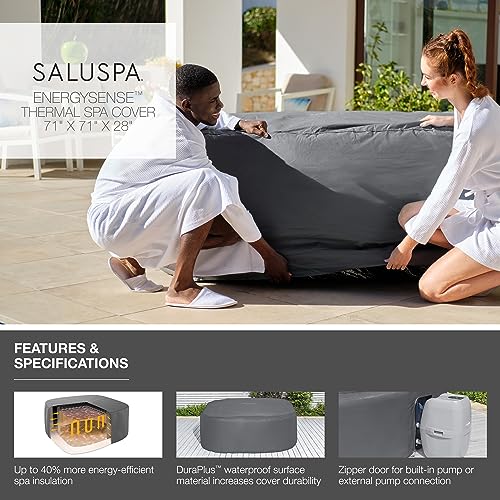 Bestway SaluSpa EnergySense Thermal Inflatable Hot Tub Spa Cover 71" x 71" x 28"