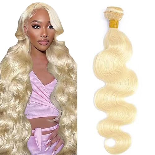 Cabello humano virgen de 32 pulgadas estilo body wave en rubio claro de lujo