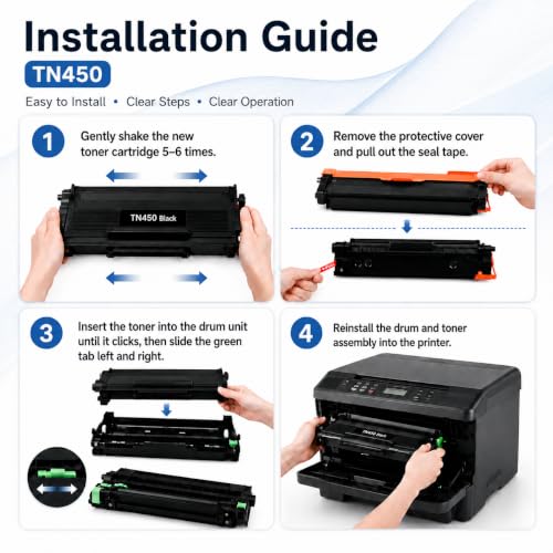 Image of TN450 Toner Cartridge Black High Yield 3-Pack Replacement for Brother TN450 | TN-450 TN420 Toner Cartridge Compatible with HL-2270DW HL-2280DW HL-2240 MFC-7360N MFC-7460DN MFC-7860DW IntelliFax 2840 2940