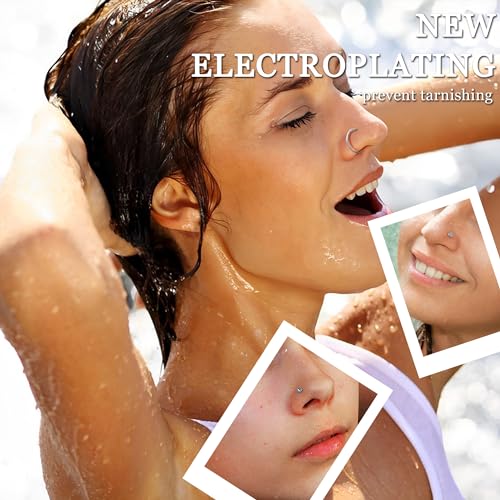 FINREZIO 34pcs 22G Nose Rings - Hoop Studs, L-Shaped Screw Studs, Hypoallergenic Surgical Steel Nose Piercing Jewelry for Women & Men3