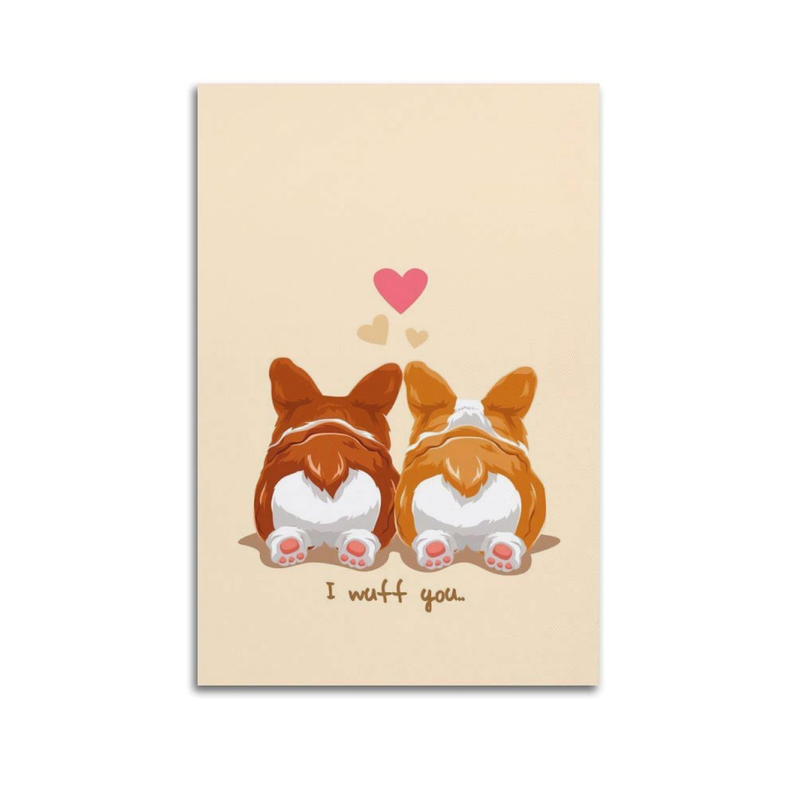 Lvalogy Animal Poster Corgi's Cute Little Butt Art Poster
