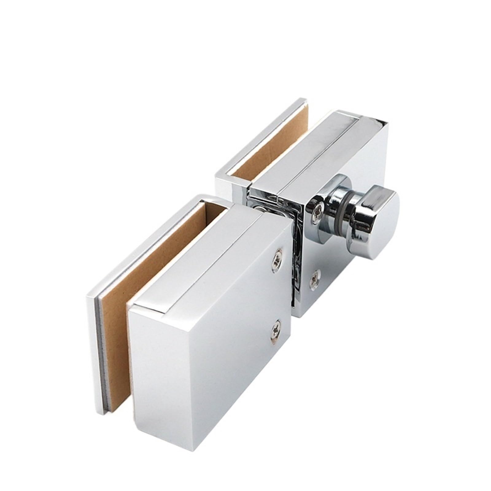 Pestillos de cerradura for puerta de baño, de vidrio, sin perforaciones, de 8 a 12 mm, 1 unidad(Mirror double)