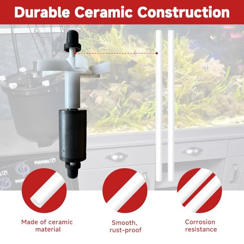 Image of 2pcs FX2 FX4 Ceramic Impeller Shaft Replacement Compatible with Fluval FX2 FX4 Canister Filter Magnetic Impeller Assembly A20199 Parts for Aquarium, L 91.4mm OD 3.88mm