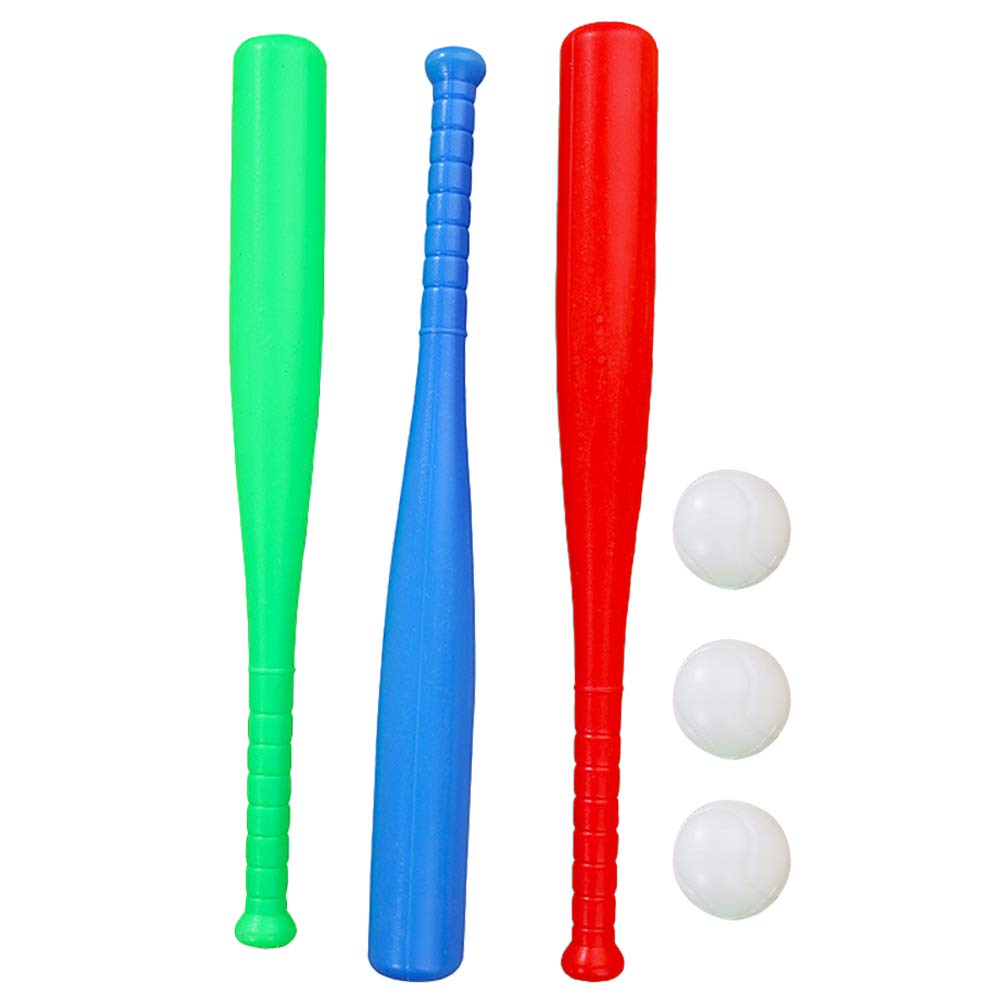 Juego De Béisbol De Plástico Toyvian – 3 Bates Y 3 Pelotas Ligeras Para Niños, Adolescentes Y Adultos