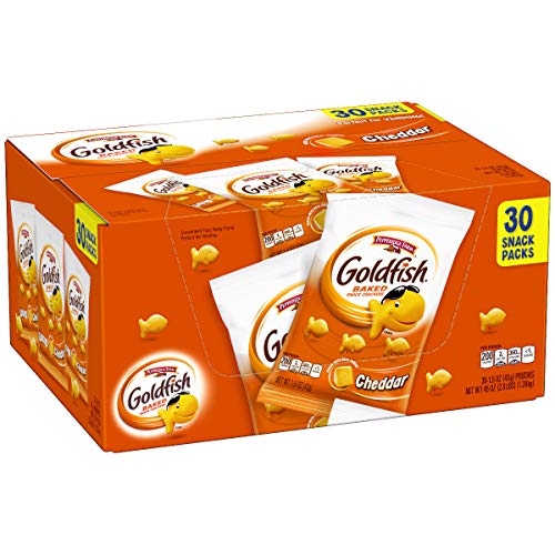 Pepperidge Farm Goldfish Cheddar Crackers, 45 Oz. Multi-Pack Box, 30-Count 1.5 Oz. Snack Packs