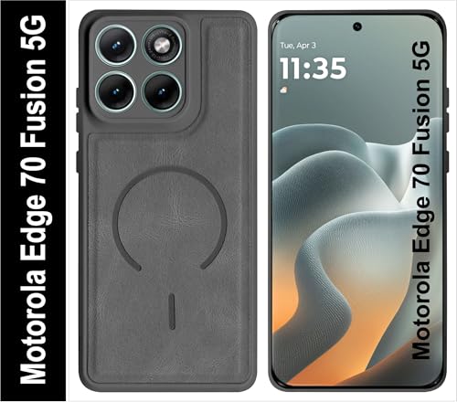 Image of SBMS Back Cover for Motorola Edge 70 Fusion 5G | Ultra Slim Soft Rubberised Hard Case | Oil Feel Soft Leather Back | Mag-Safe Design (Mag-Safe Not Support) | Camera Protection Edge 70 Fusion (Grey)