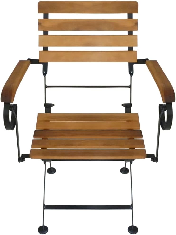 Folding Patio Chairs 4 pcs,Camping Chair,Lawn Chairs,Club Chairs,Bistro Chairs,Lounge Chairs,High Back Chairs,for Garden,Backyard,Lawn,Porch,Poolside,Balcony,Steel and Solid Wood Acacia