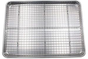 Checkered Chef Baking Sheets for Oven - Half Sheet Pan with Wire Rack Set