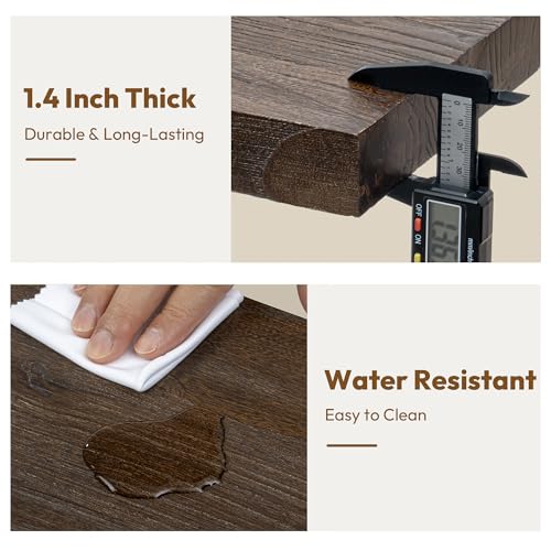 Image of Vivelove Elm Wood Floating Shelf 48x8 inch Set of 1, Dark Walnut