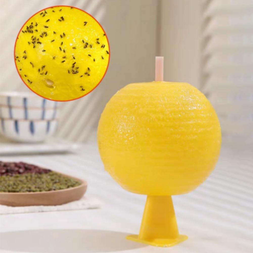 27 Stück Fruchtfliegenfalle Sticky Fruit Fly Trap Ball Multifunktionale Klebefallen Zitrusförmiges Design for Fruchtfliegen Trauermücken und Gnitzen (B)