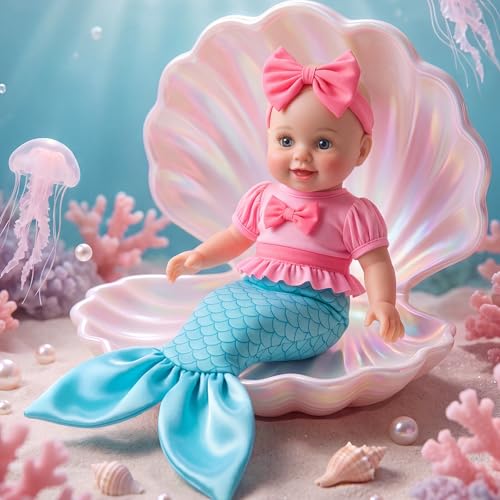 BABESIDE 15 Inch Mermaid Baby Doll Soft Body Realistic Baby Girl