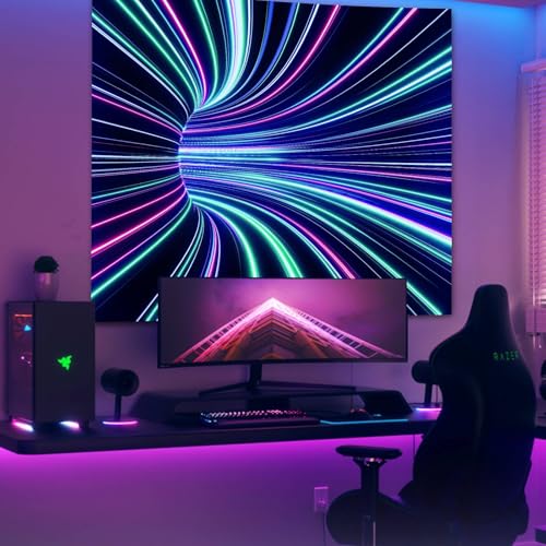 Apdidl Blacklight 3D Wall Decor Tapestry For Gamer Bedroom Gaming Room, 3D Illusion Glow In The Dark Wall Hanging Backdrop For Men Guys Game Room Cinema, Uv Reactive 3D Poster For Living Room Dorm thumb #1