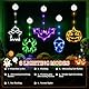 Hekasvm Halloween Fenster Deko Lichter mit Saugnapf und Timer, 5 Stück LED Lichtervorhang Kürbis Geist Fledermaus Spinne Schädel Fensterdeko, 8 Modi Batteriebetrieben für Party Beleuchtung Deko