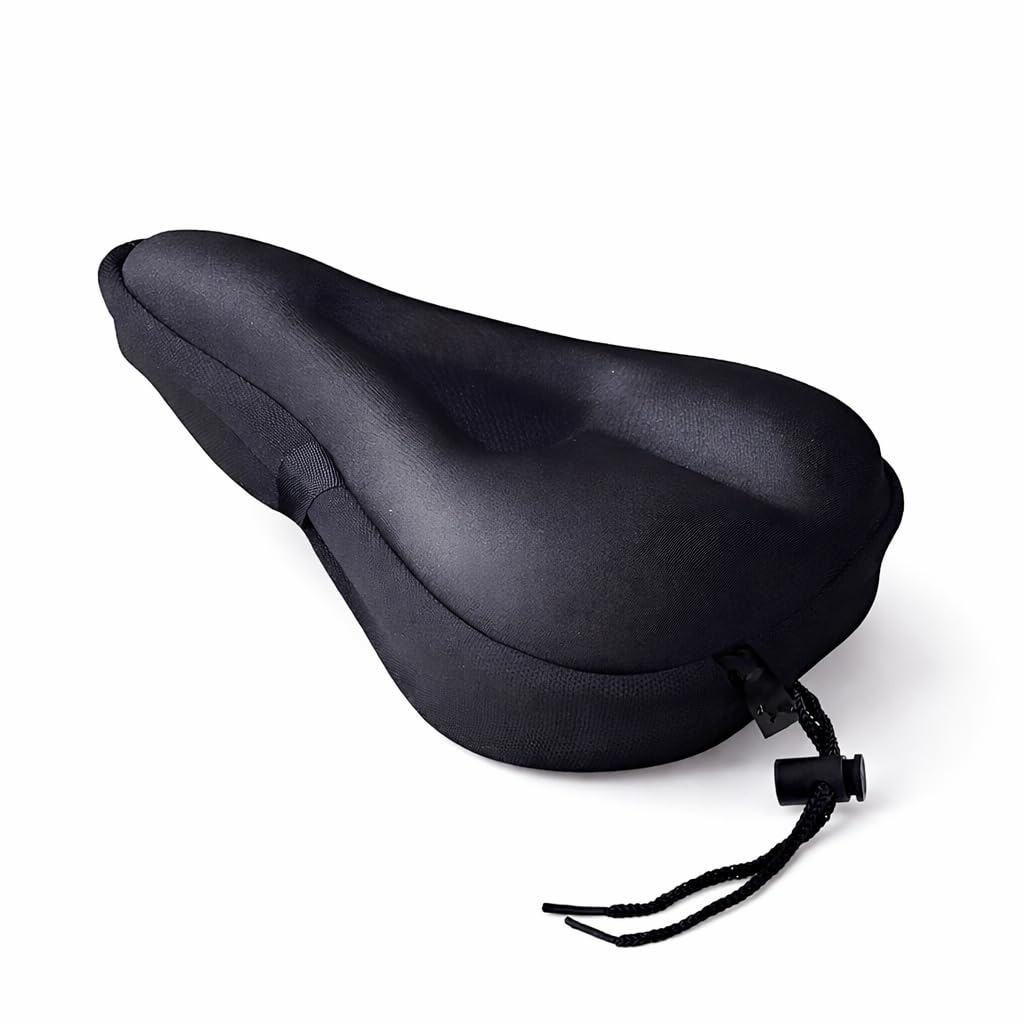 PulGos Bicycle Silicone Saddle Seat and Cycling Cushion Pad Bike Gel Cover, Cycle Accessories for Bicycle, Cycle seat, Gel seat for Bike, Cycle Gadget, Black Seat Cover