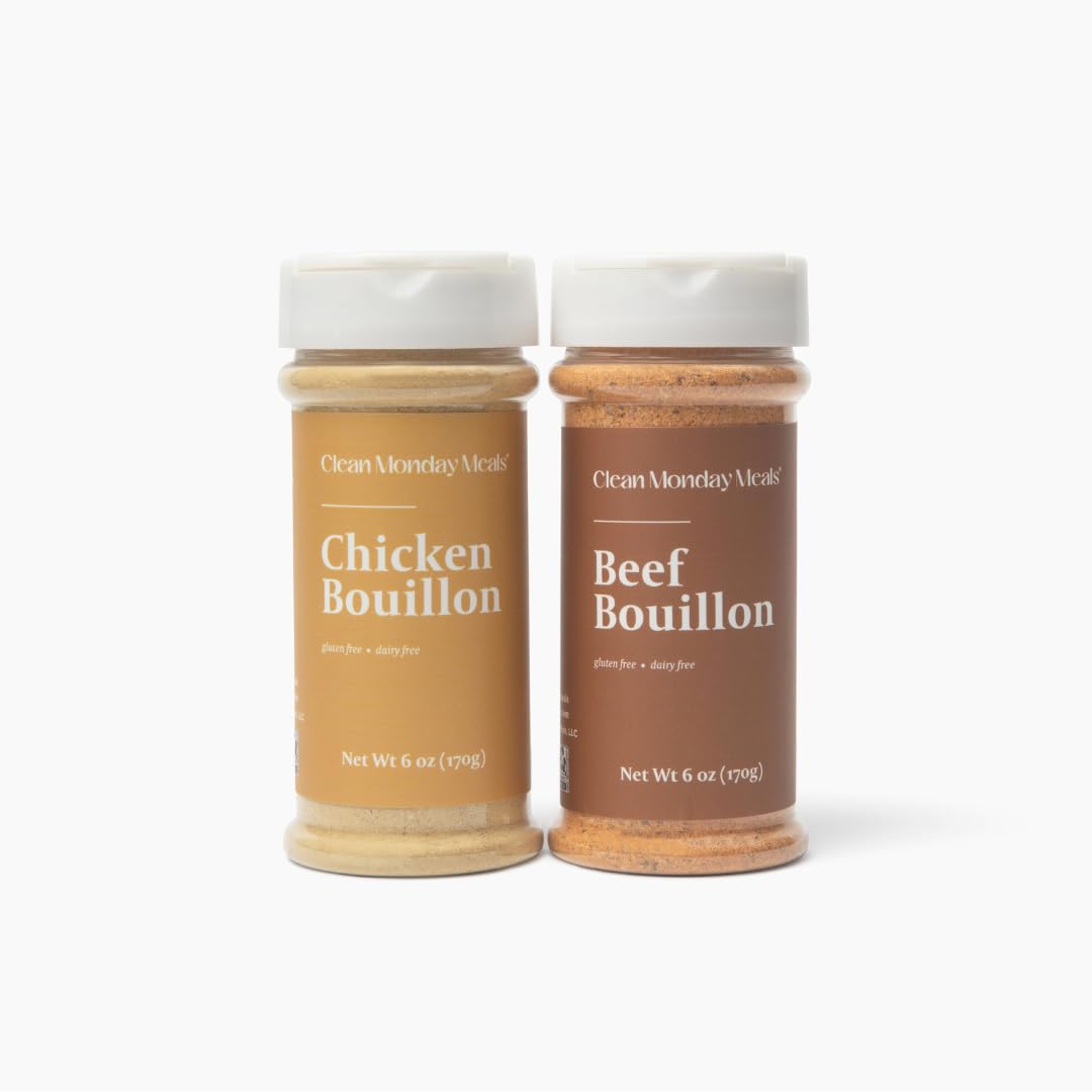 Clean Monday Meals | Chicken & Beef Bouillon | Gluten-Free, No artificial flavors or additives | Two Pack