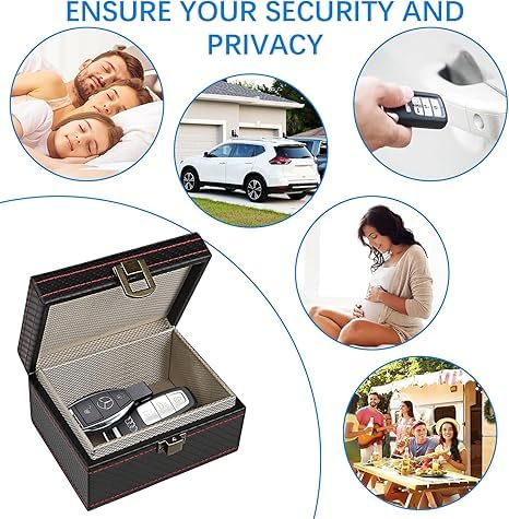 Faraday Scatola per Macchina Chiavi, Pelle Segnale Blocker Scatola per Macchina Chiavi Imbrogliare Telefoni Carte Senza Chiave Iscrizione RFID Segnale Blocker & Antifurto Faraday Scatola Gabbia