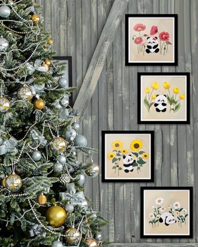 Image of TINDTOP Embroidery Kit for Adult, Panda Embroidery Practice Kits | 4 Sets for Beginners Include Embroidery Cloth Hoops Threads for Craft Lover Hand Stitch with Embroidery Skill Techniques