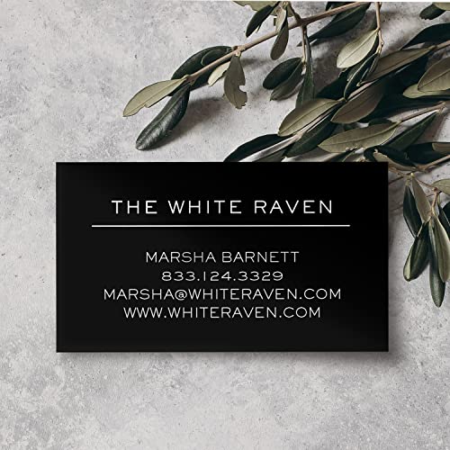 Solid Black Custom Business Cards with White Imprint / 100 Personalized Business Cards / 3.5\" x 2\" Sleek and Professional Cards/Made in The USA - Thumbnail 3