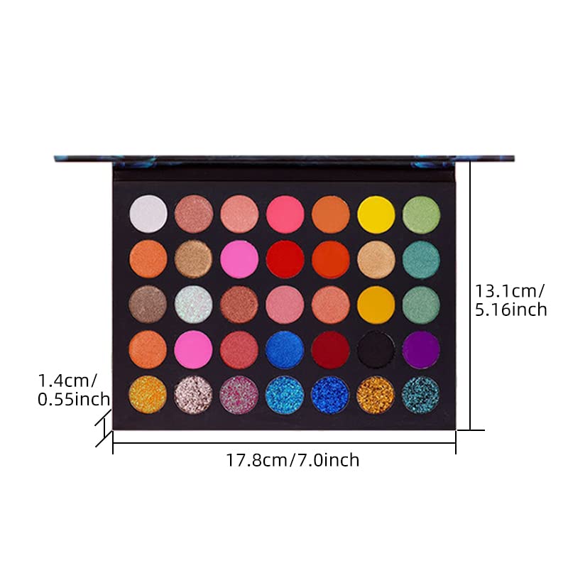 Miniatura 4 de Paleta de sombra de ojos 35 colores de larga duración brillo brillo sombra de ojos maquillaje