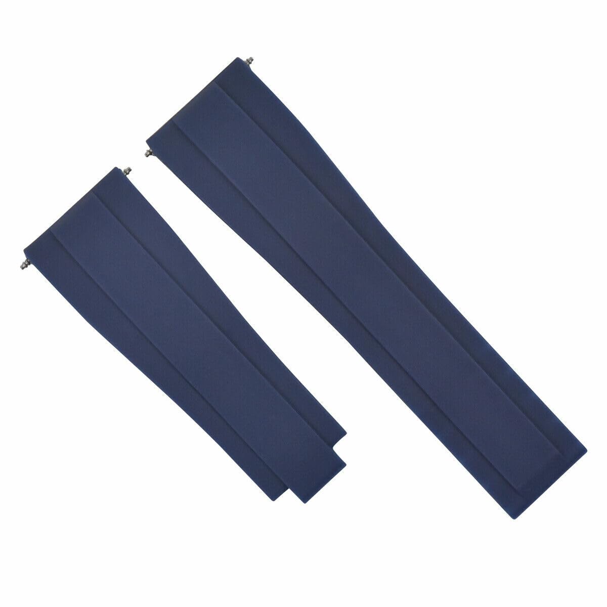 Ewatchparts 20mm Rubber Watch Band Strap Compatible With Rolex Datejust Daytona Submariner GMT Blue