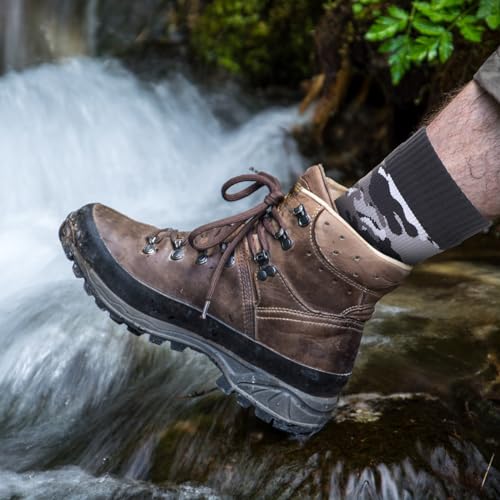 Image of Jeyiour 2 Pairs Waterproof Socks Unisex Waterproof Breathable Outdoor Skiing Hiking Wading Fishing Socks for Men Women