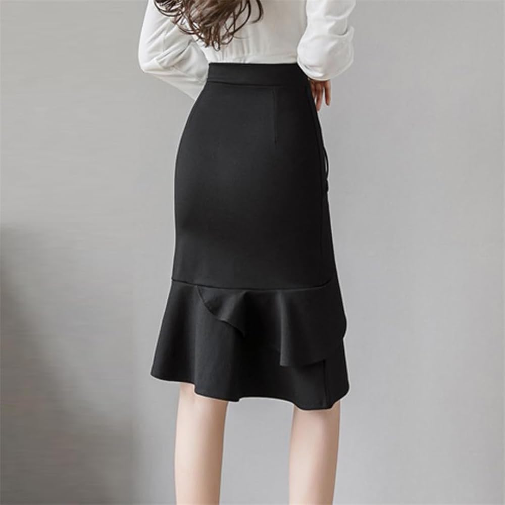 Amazon.com: Women Vintage Ruffles High Waist Mermaid Skirts