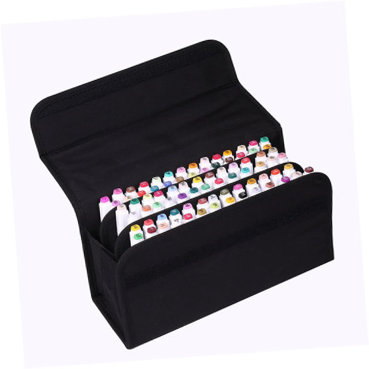Astuccio Organizer per Pennarelli 80 Scomparti, Borsa Portatile Nera