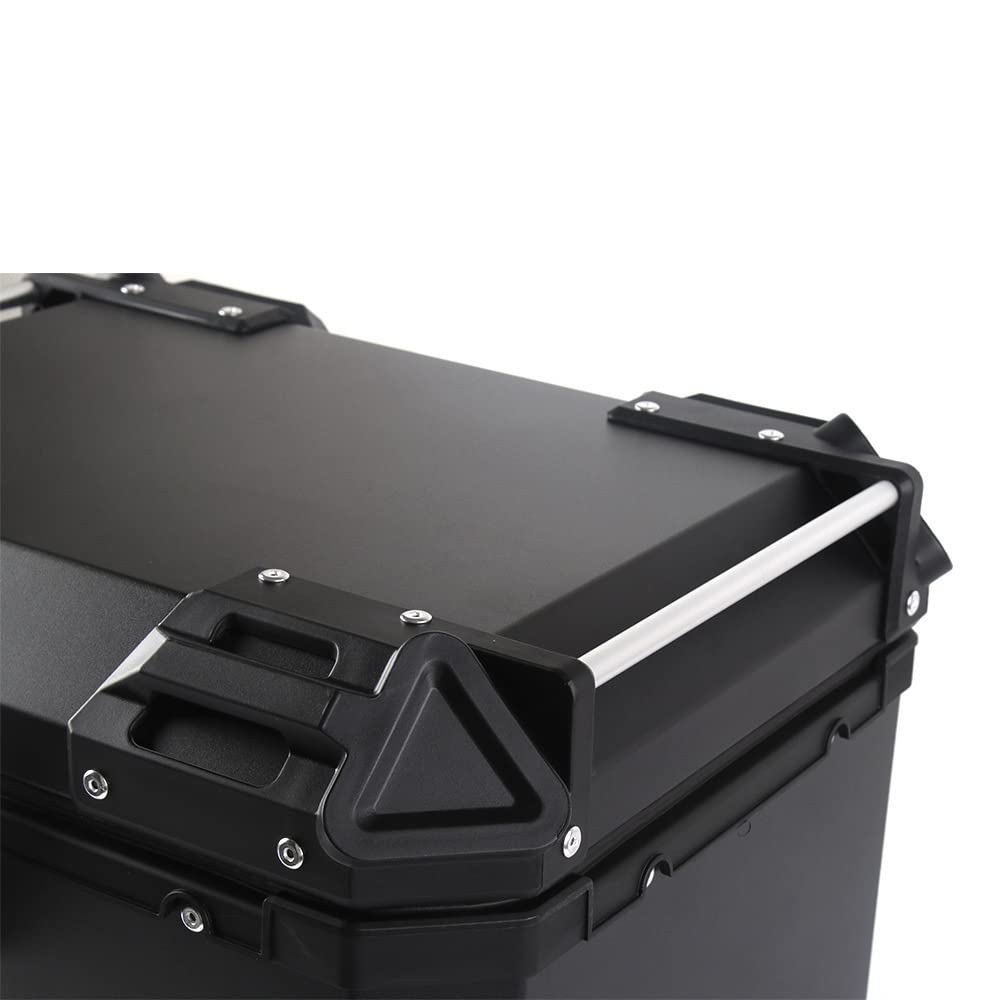 BigKing Motorrad Topcase 45L – Wasserdichter Motorradkoffer mit Schloss & 2 Schlüsseln, Universal Heckbox für Roller & Motorrad, CNC-Aluminium Gepäckbox (Schwarz)