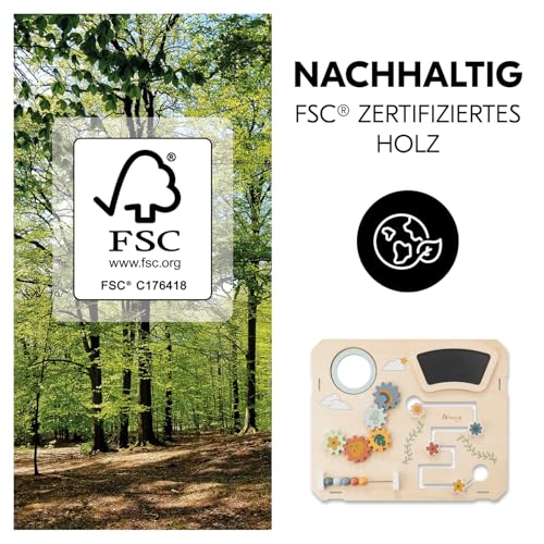 hauck Activity Board für Alpha+, Beta+, Arketa Hochstuhl, Spielen & Lernen ab 10 Monaten, FSC Zertifiziertes Holz, Schnelle Klettverschluss Befestigung