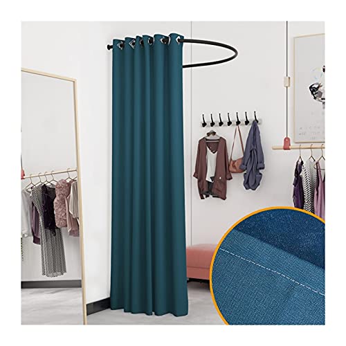 Cabine d'essayage au sol rideau bleu-b pour studio et salon - 2