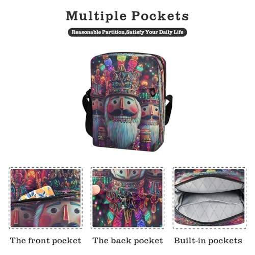 Crossbody Bag Christmas Nutcracker Messenger Bag for Women Men Purse Shoulder Bag Satchel Bag with Adjustable Strap 214B91352