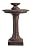 XBrand 28" Solar Bird Bath Water Fountain, 1-Tier, Outdoor, Brown Resin, with Solar Panel, Solar Pump for Home Garden Yard Décor