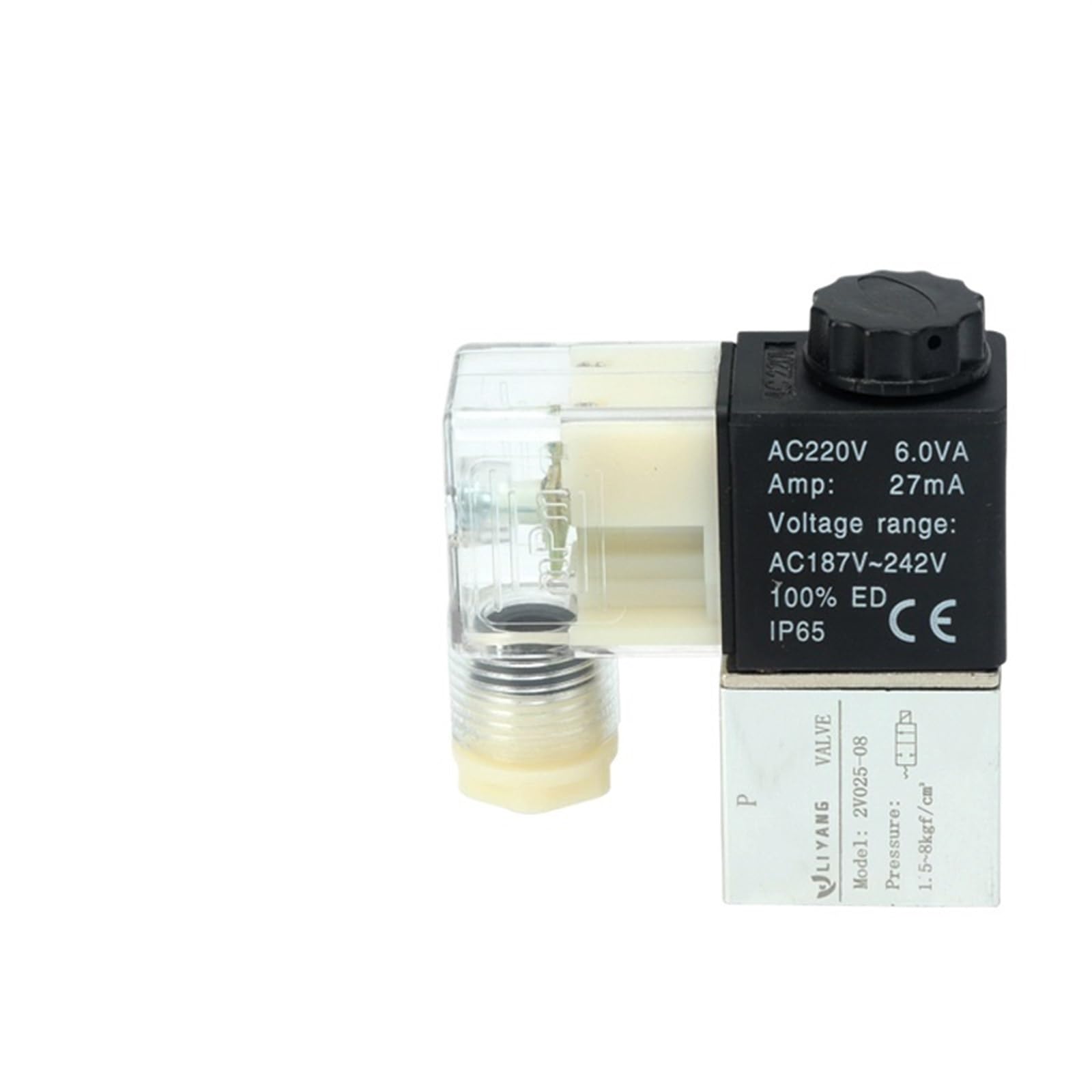 Électrovanne 2V025-08 AC24V pneumatique à deux positions pour contrôle de l'air