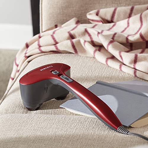 Homedics Compact Neck, Body And Back Massager, Portable Heated Handlheld Percussion Massager With Duel Privoting Heads And Interchangable Nodes For Full Body Tension Release #TOP1