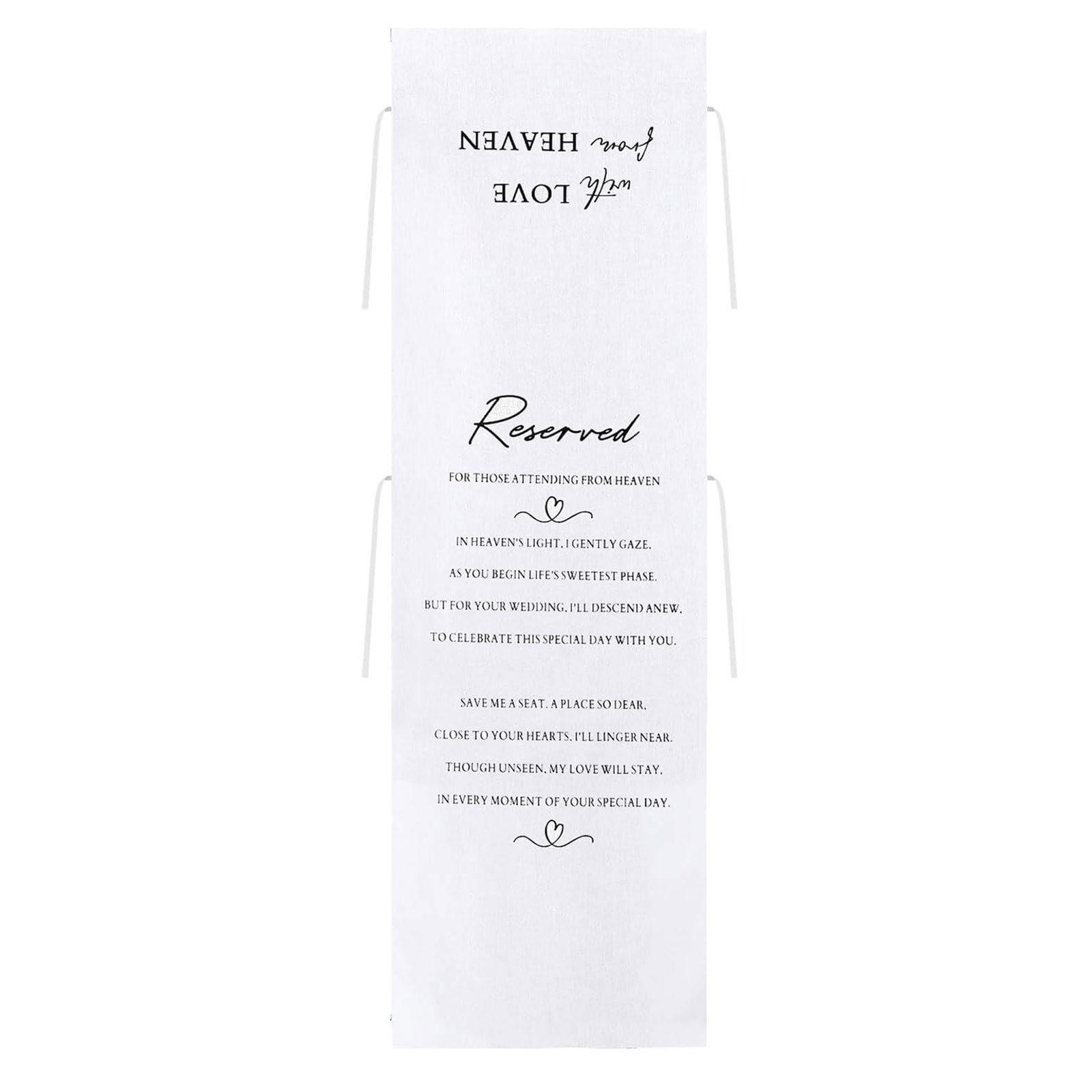 APGLSXY Multipurpose Brushed Fabric Seat Marker Formal Wedding Decoration for Guest Chairs and Reception Setups Wedding Chair Signs