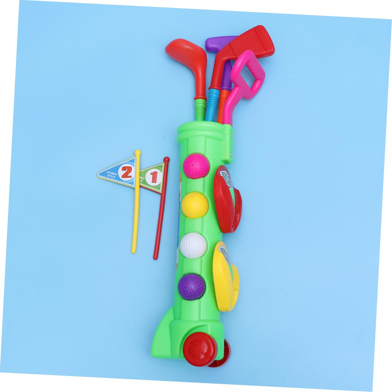Set Golf per Bambini 2 Pezzi in Plastica Verde, Gioco Educativo
