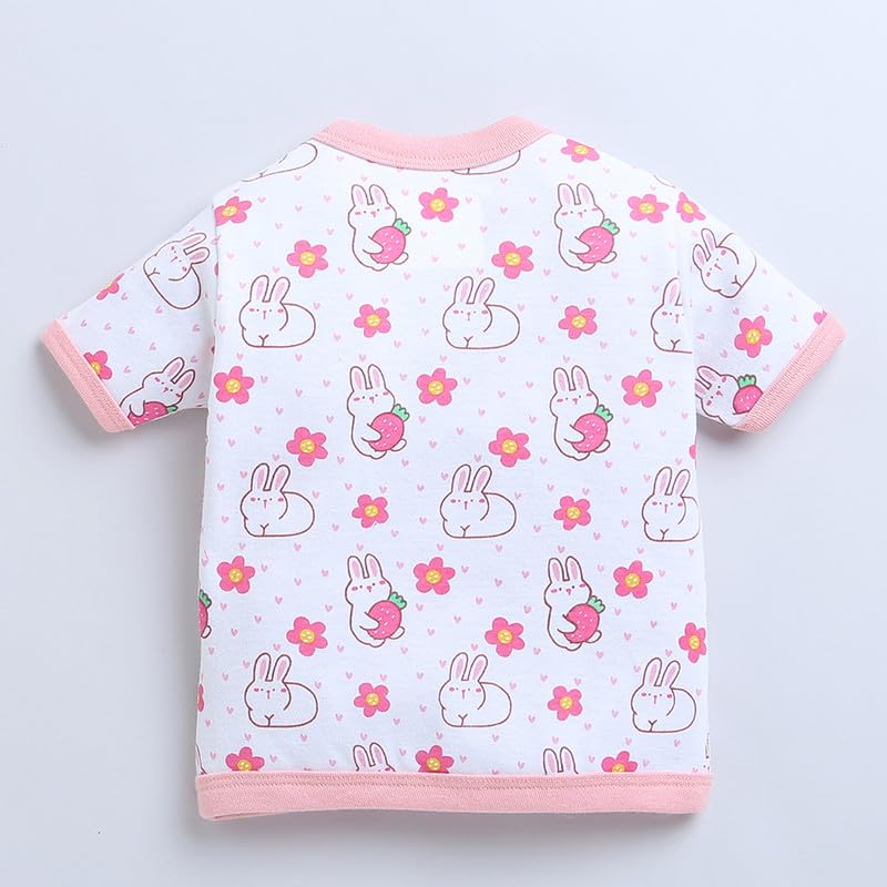 Image of BUMZEE Baby Girls Regular Fit Half Sleeves V-Neck Cotton Jablas,Pack of 3